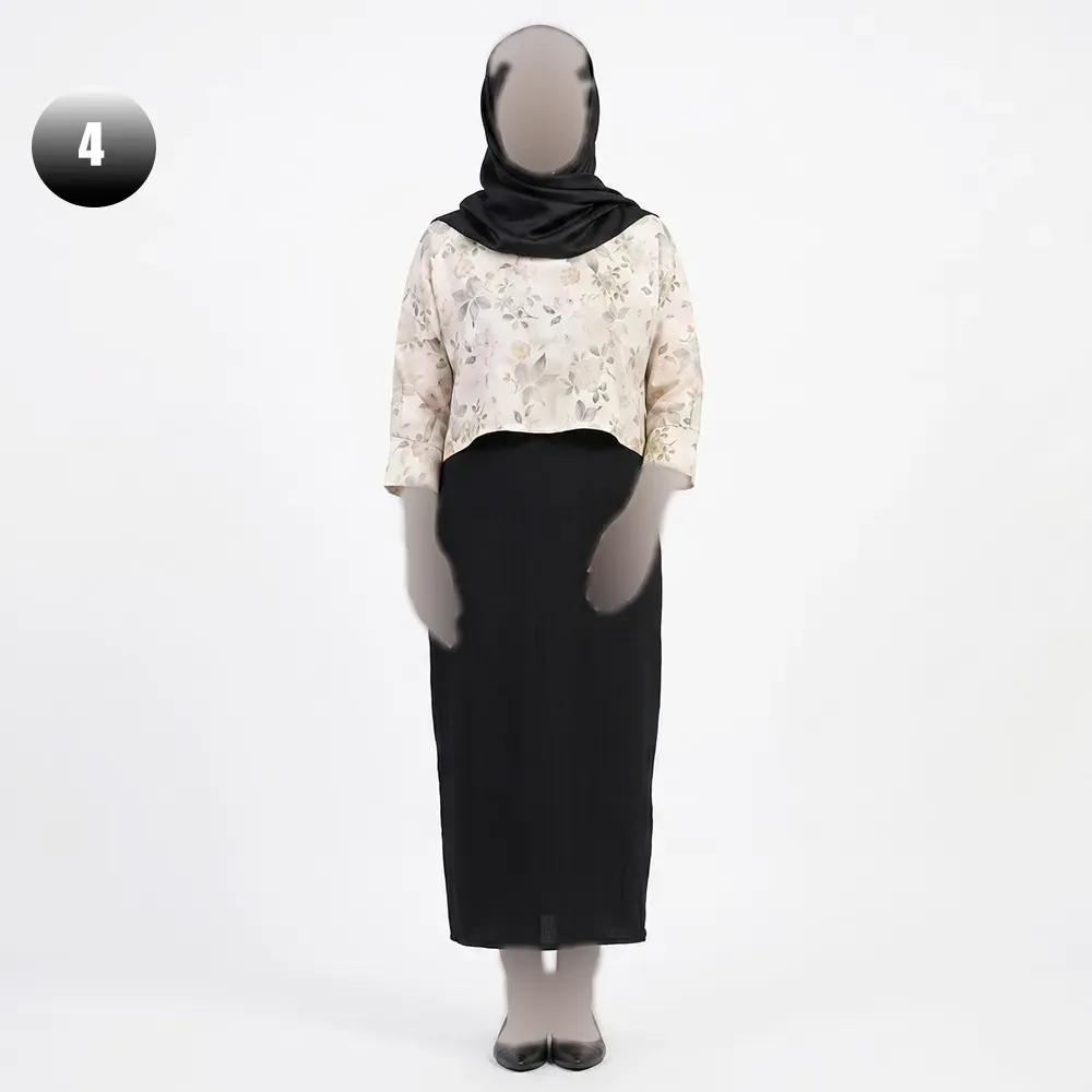 ست کراپ و سارافون زنانه طرح دار کد 11768