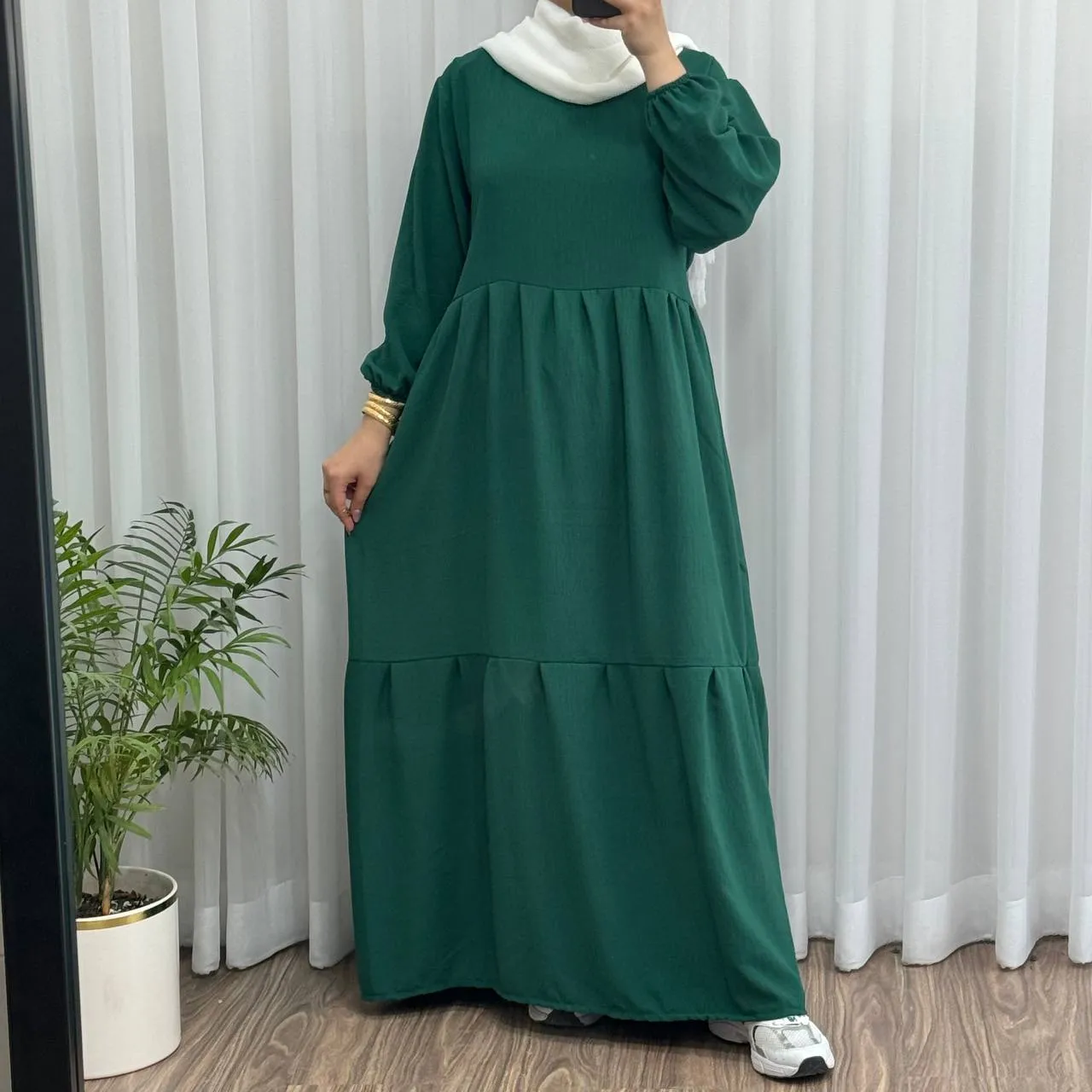 پیراهن ساحلی زنانه دریا مدل آیدا جنس ابروباد فری سایز مناسب تا سایز 48 قد 135 چروک نمیشود سایه نمیندازد