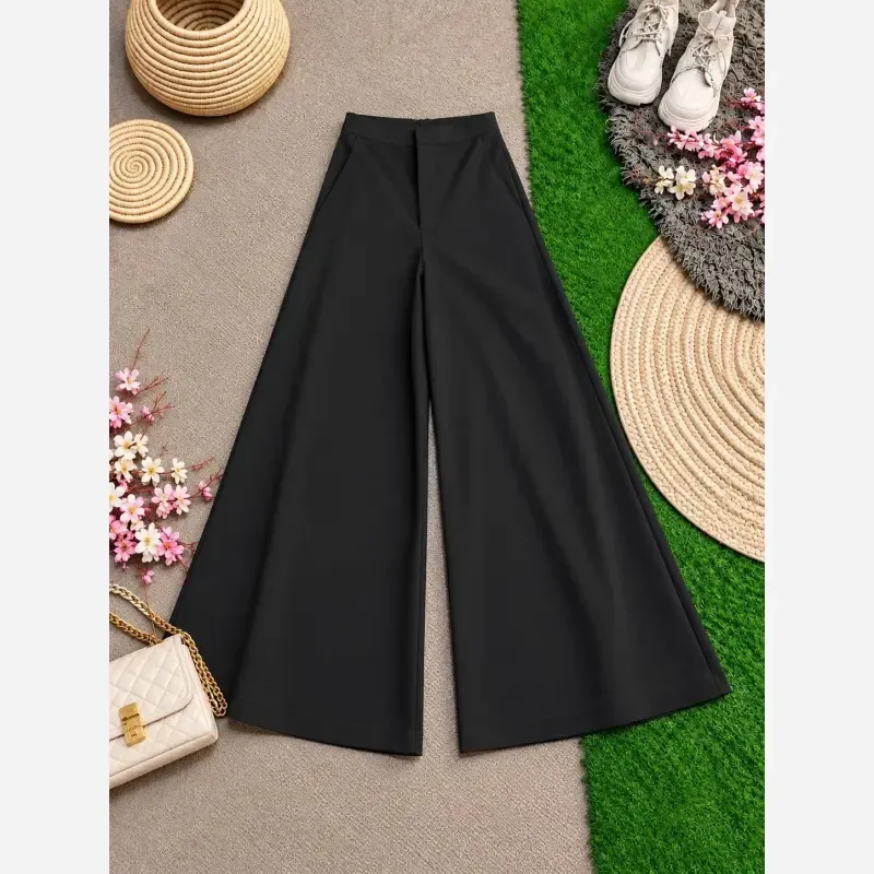 شلوار زنانه مدل سامی جنس سوپر مازراتی رنگ مشکی فری سایز