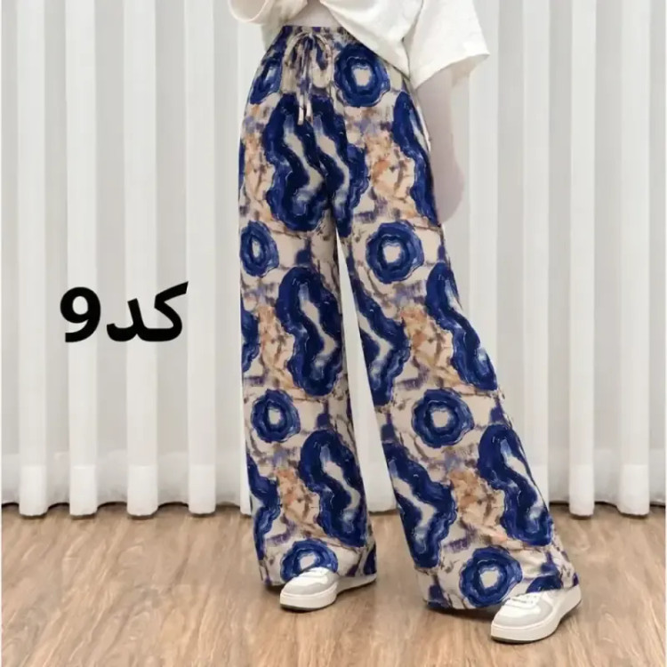 شلوار راحتی نخی پارچه خارجی فری سایز مناسب تا سایز 50