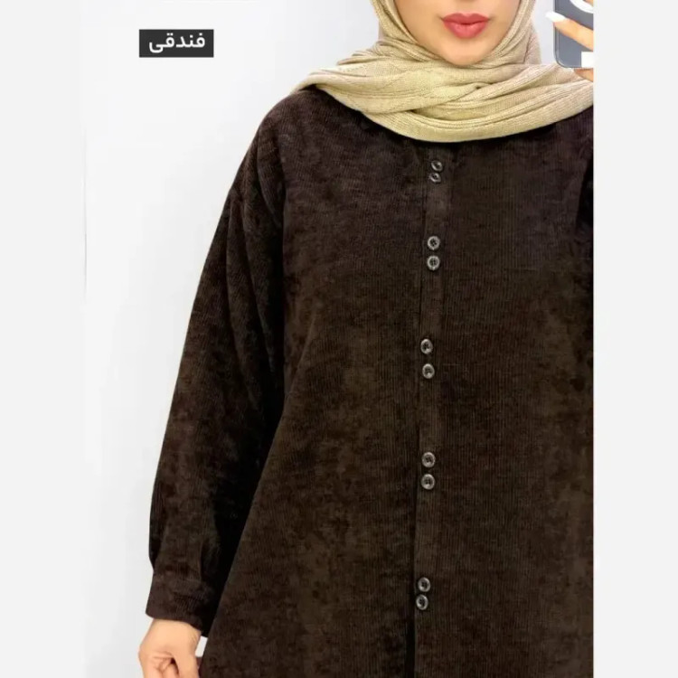 شومیز مخمل کبریتی دکمه دوبل فری سایز مناسب سایز بزرگ