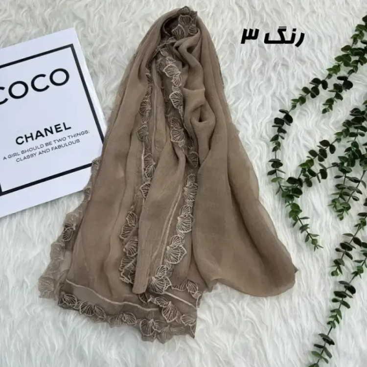 شال وارداتی حریر دانتل مجلسی و روزمره قواره 200 در 65
