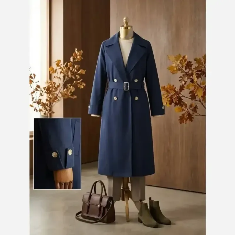 ترنچ کت زنانه جنس کتان زارا آسترکشی کامل سایزبندی